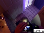 Sarah Jessie gives a BJ in the bathroom 16/16