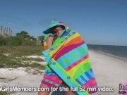 Hot Blonde Streaks Naked At The Beach 6/16