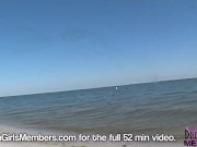 Hot Blonde Streaks Naked At The Beach 7/16
