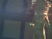 Lesbians and solo girls make out underwater 11/16