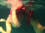 Lesbians and solo girls make out underwater 3/16