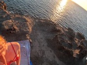 Sexy girlfriend lets me fuck her outdoors for Valentine's Day - Risky passionate sex Honey Tequila 7/16