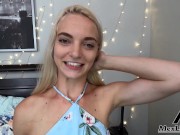 Cute Blonde Girl Next Door Sucks Landlord Big Dick To Cover Her Rent! 3/16