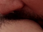 Amazing closeup ASMR hairy pussy licking from my date - dripping wet pussy and loud orgasm 15/16