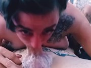 Balls deep sloppy wet throat fucking by this huge cock 8/16
