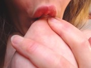 ASMR intense close up puffy nipples sucking 4/16