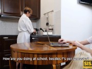 SISPORN. Boring dinner ends for blonde and her stepbro with awesome sex 8/16