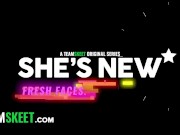 She's New - Stunning Black Amateur Teen Spreads Her Pussy Lips For Dirty Produser To Make Her Famous 1/16