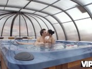 VIP4K. Skinny brunette has sex with her older boyfriend in the pool 4/16