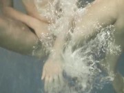 Teens and solo teen babe swimming underwater in pool 10/16