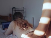 My wife got fucked while working as an online secretary. Sex on the laptop. 4K. 9/16