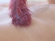 Naked Coed Susan Strokes Her Body And Pussy With Red Feathers! 12/16