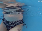 Nude swimming in the pool babe with tattoos Mimi Cica 10/16