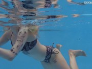 Nude swimming in the pool babe with tattoos Mimi Cica 4/16