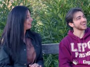 BUSTY MOMMY eats cocks in public and gets fucked by a young dude 10/16