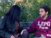 BUSTY MOMMY eats cocks in public and gets fucked by a young dude 11/16