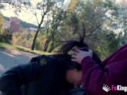 BUSTY MOMMY eats cocks in public and gets fucked by a young dude 12/16