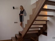 OLD4K. With rapid motions old man satisfies Czech girlfriends vagina 2/16