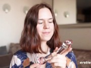 Sexy Babe Masturbates With a Glass Dildo 13/16