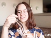 Sexy Babe Masturbates With a Glass Dildo 15/16