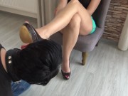 shoe licking, foot sniffing anf toe sucking femdom 5/16