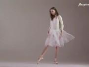 Natural tits Ksyuha Zavituha doing nude gymnastics 2/16