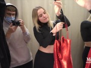 Babe gets public risky blowjob in fitting room - Close to be caught 3/16