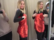 Babe gets public risky blowjob in fitting room - Close to be caught 4/16