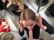 Babe gets public risky blowjob in fitting room - Close to be caught 7/16
