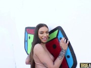 TRUE ANAL Gorgeous brunette babe April Olsen has her picture perfect booty creampied 11/16