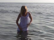 Divine Blonde Teen Blissfully Naked in the Sea 13/16