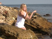 Divine Blonde Teen Blissfully Naked in the Sea 5/16