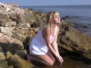 Divine Blonde Teen Blissfully Naked in the Sea 7/16