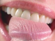 Close up blowjob, playing with my husbands hard cock head