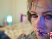 Tattoo Busty Girl Masturbating, Playing With Her Pussy And Ass, Rides Her Anal With A Big Toy And Gapes Prolapse TATTOO girl 10/16