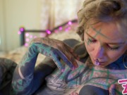 Tattoo Busty Girl Masturbating, Playing With Her Pussy And Ass, Rides Her Anal With A Big Toy And Gapes Prolapse TATTOO girl 7/16