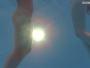 Marfa touches Emerald Ocean babe in the pool 12/16