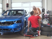 RIM4K. Mechanics busty wife comes to the garage and worships his ass 4/16