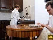 SISPORN. Woman does chores not noticing stepdaughter having fun with stepbro 10/16