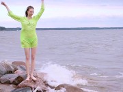 Skinny Ballet Dancer Annett Touches Her Gorgeous Naked Body! 4/16