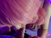 Sensual blowjob from horny latina ends with a throatpie and playing with cum 15/16