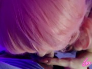 Sensual blowjob from horny latina ends with a throatpie and playing with cum 6/16