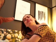 Hot brunette insatiably sucks a huge cock and then gets it in her wet pussy 4K 60FPS 5/16