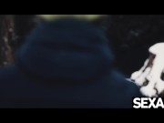 Cute lovers warm up on a snowy day with passionate fucking 3/16