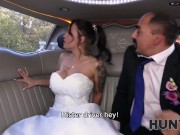 HUNT4K. Random passerby scores luxurious bride in the wedding limo 3/16