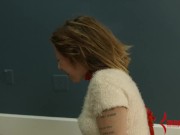 Bound and as toyed cock sucking rimjob teen in BDSM blowjob session 4/16