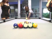 Pool Players Sara Jay and Nicky Ferrari Handle A Thick Stick 5/16