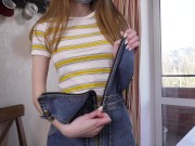 Lovely Lia Strips And Plays With Her Pink Pussy In The Kitchen! 3/16