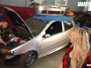 AMATEUR EURO - Fitness Housewife Mika Olsson Goes After Mechanic's Cock 1/16