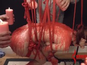 Cum hungry waxed and flogged BDSM anal teen getting ass fucked while dom drips 8/16
